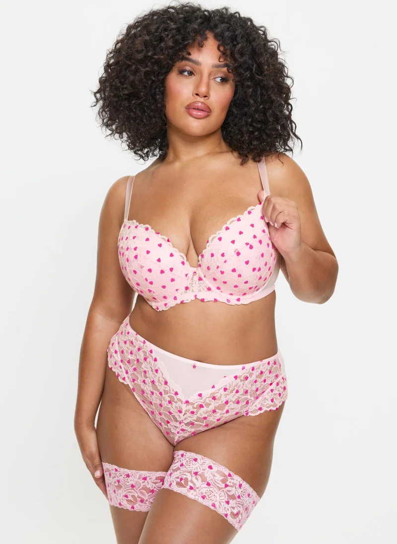 آن سمرز Ann Summers Sexy Lace Planet Flocked Padded Plunge Bra