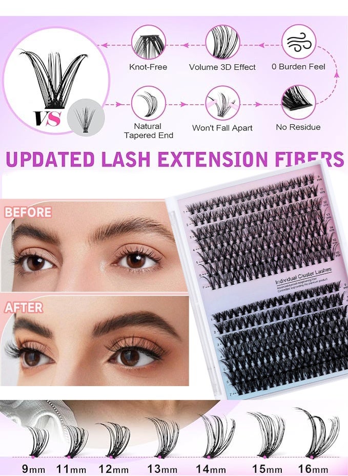 مس تيارا مجموعة تمديد رموش مفردة، 9-16 مم، 280 قطعة في علبتين، مناسبة للمبتدئين، قابلة لإعادة الاستخدام، 30D و40D. مناسبة للاستخدام اليومي، وحفلات الزفاف، والحفلات، والتصوير الفوتوغرافي. - Image 3