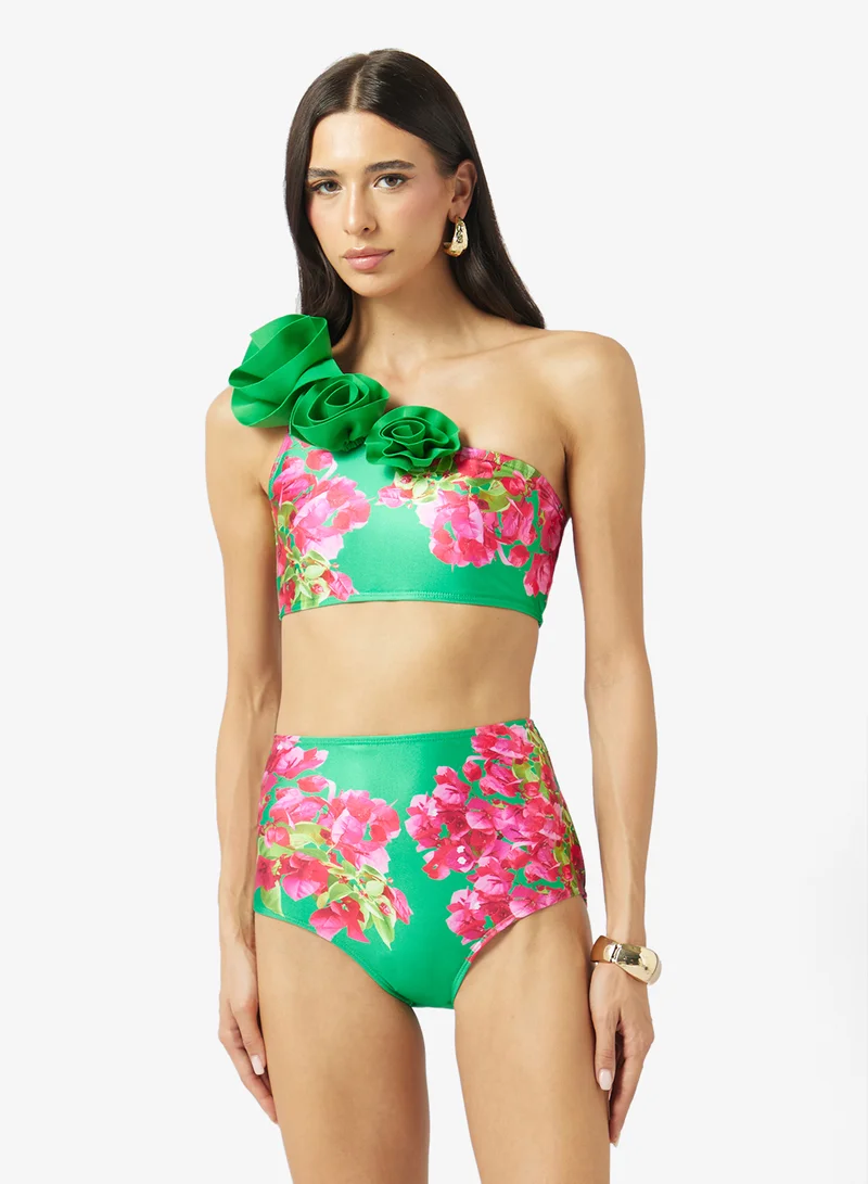 ELLA One Shoulder Floral Print Swimsuit
