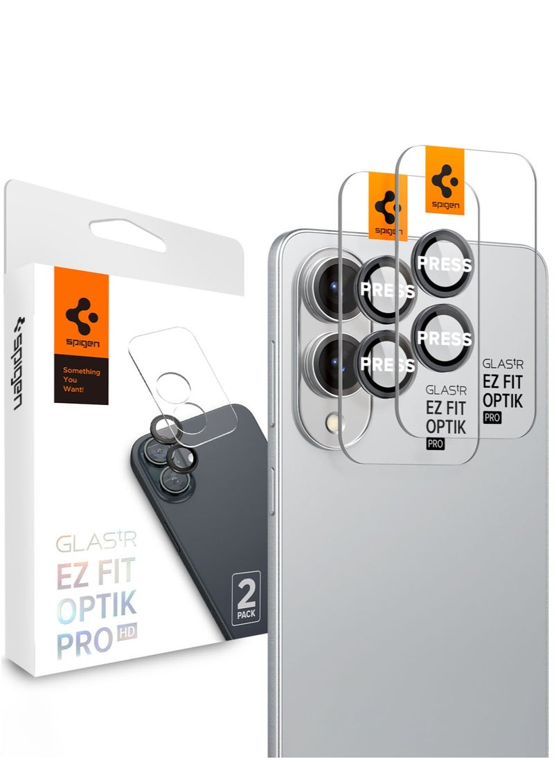 Spigen GLAStR EZ-Fit Optik PRO HD for Samsung Galaxy S25 EDGE Camera Lens Protector [2 PACK] - Black  - Image 1