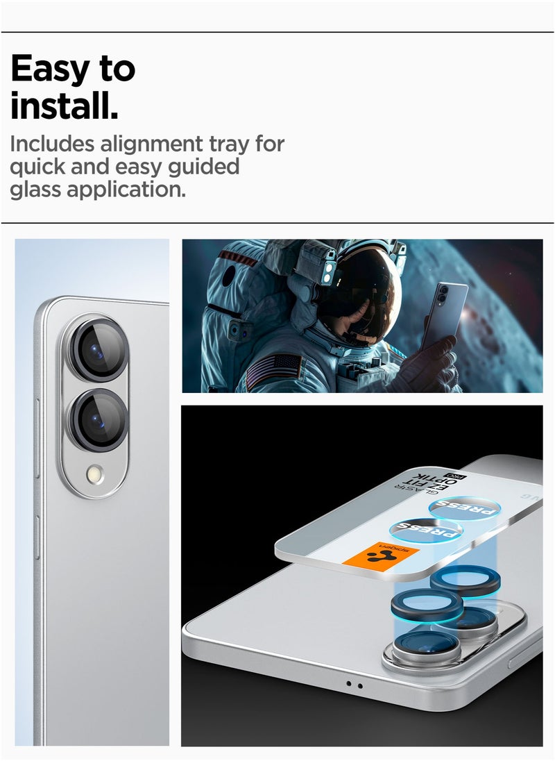 GLAStR EZ-Fit Optik PRO HD for Samsung Galaxy S25 EDGE Camera Lens Protector [2 PACK] - Black