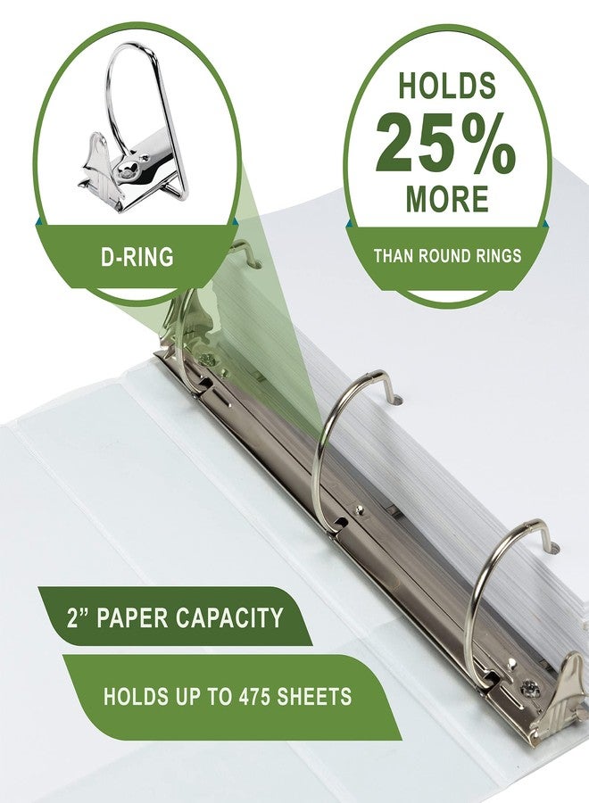 Samsill Plant-Based 2 Inch Durable D-Ring, View Binder, Eco-Friendly, USDA Certified Biobased, White, Pack of 1 - Image 5