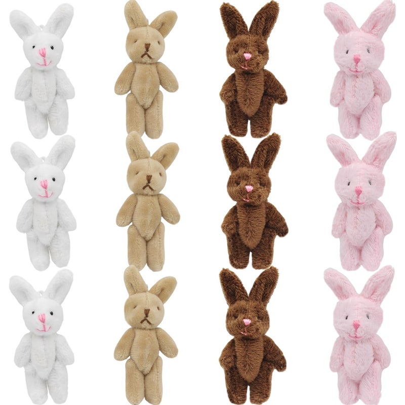 YGbridge Mini Plush Bunny 12 Pcs Tiny Stuffed Animals 32 Inch Easter Bunny Doll Soft Rabbit for Easter Birthday Wedding Decorations Easter Basket Stuffers 32 Inch - Image 3