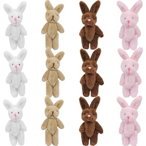 YGbridge Mini Plush Bunny 12 Pcs Tiny Stuffed Animals 32 Inch Easter Bunny Doll Soft Rabbit for Easter Birthday Wedding Decorations Easter Basket Stuffers 32 Inch - Image 1