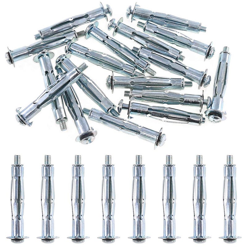 Glarks 30Pcs 5x52MM Heavy Duty Zinc Plated Steel Molly Bolt Hollow Drive Wall Anchor Screws Set for Drywall, Plaster and Tile (M5x52) - Image 1