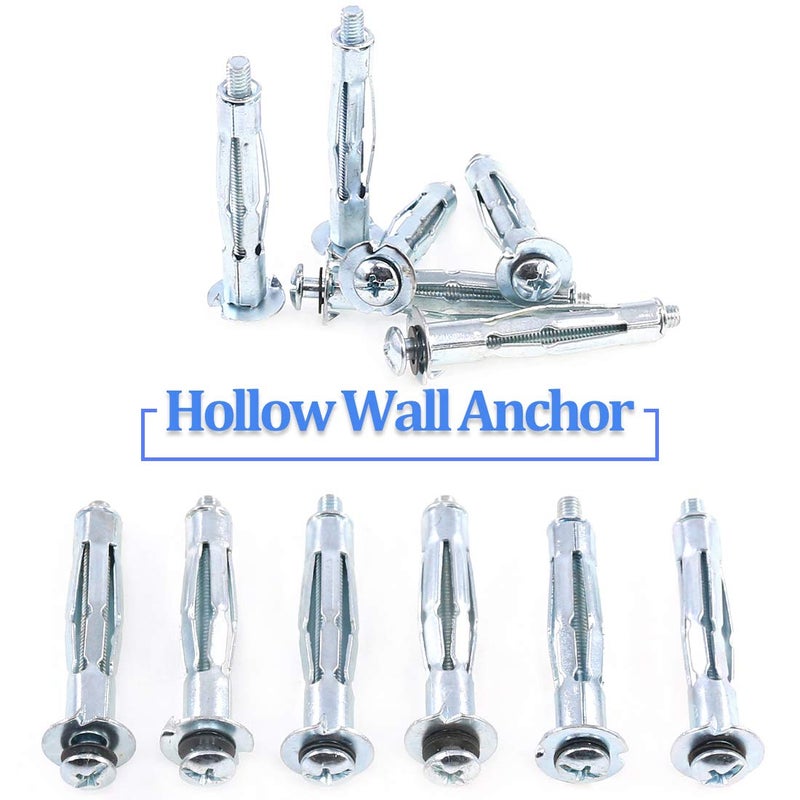 Glarks 30Pcs 5x52MM Heavy Duty Zinc Plated Steel Molly Bolt Hollow Drive Wall Anchor Screws Set for Drywall, Plaster and Tile (M5x52) - Image 4