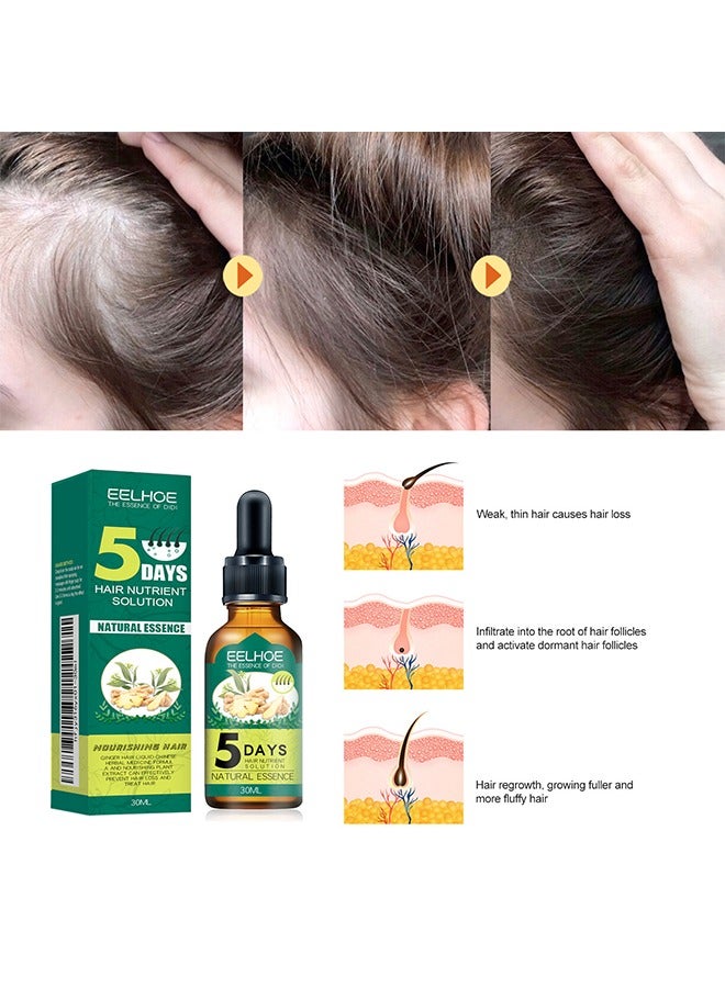 EELHOE 5 Days Hair Nutrient Solution，Hair Growth Serum, for Hair Fall Hair Regrowth And Scalp, Treatment Ginger Essential Oil Supports Healthy Hair Thinning Treatment Hair Growth Oil for Men 30 ML - Image 4