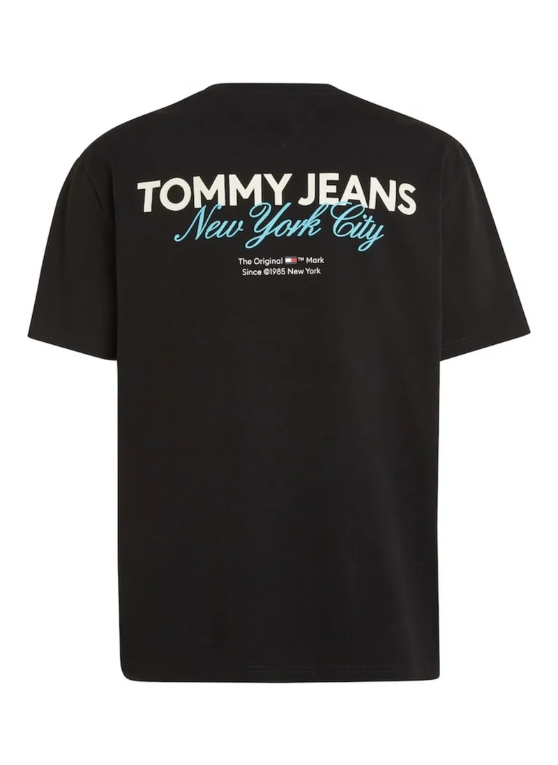 TOMMY JEANS Text Print Crew Neck T-Shirt