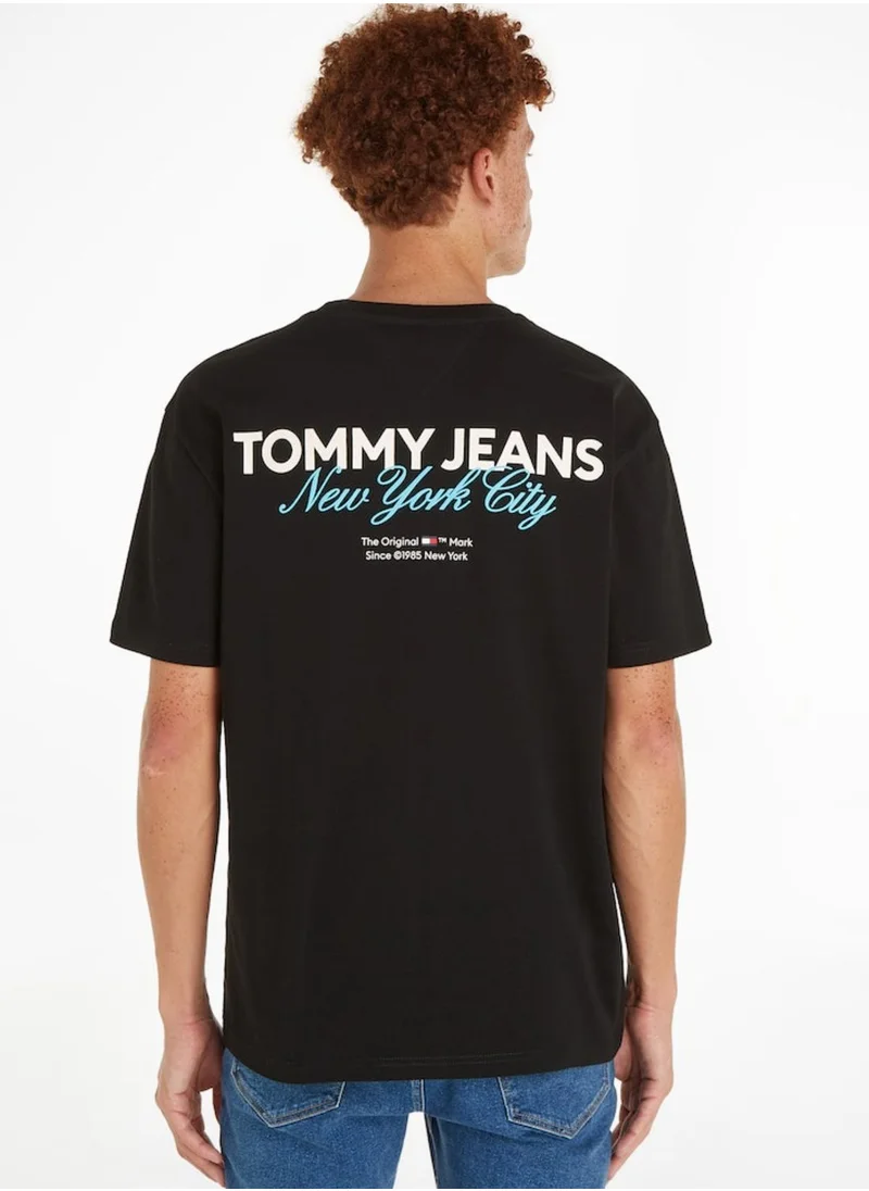 TOMMY JEANS Text Print Crew Neck T-Shirt