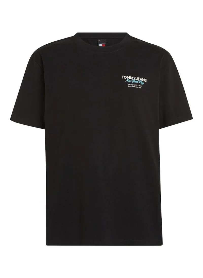 TOMMY JEANS Text Print Crew Neck T-Shirt