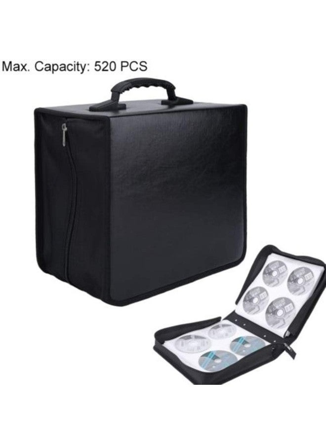 klarako DVD Binder Case 400 Discs CD Storage Box Containers Video PU Leather Wallet Bag Zipped Large Capacity Wearproof Suitcase Holder Handbag - Black - Image 2