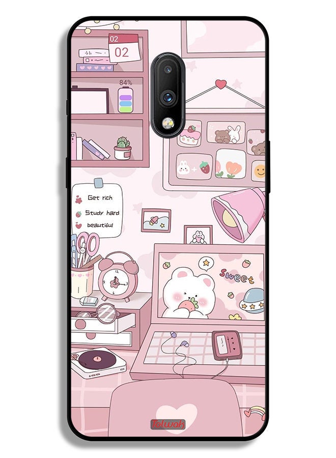 Tolwak OnePlus 7 Protective Case Cover Get Rich Study Hard - Image 1