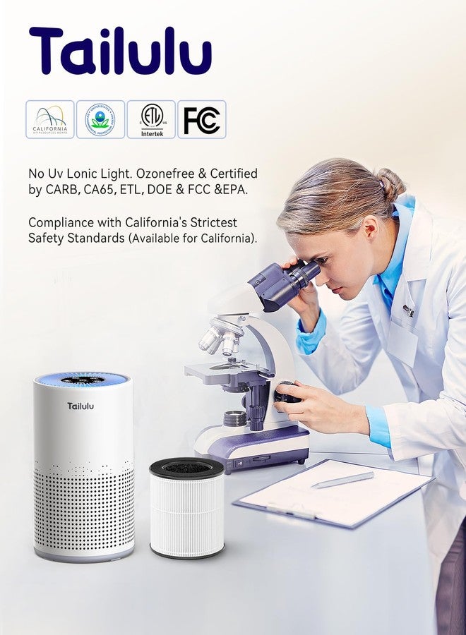 Tailulu AP050 Air Purifiers for Home, HEPA Air Purifiers for Large Room up to 700 ft², H13 True HEPA Air Filter 3 Timers for Pets Dander Odor Dust Smoke Pollen (Pearl White) - Image 3