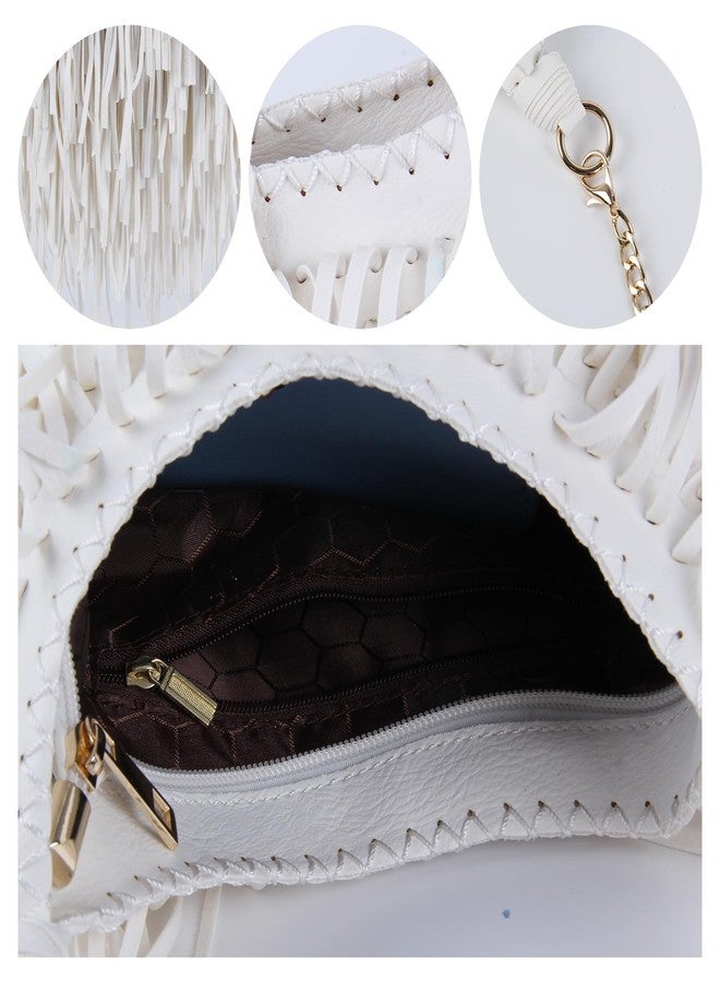 Lanpet Women Fringe Tassel Cross Body Bag Leisure Shoulder Bag - Image 4