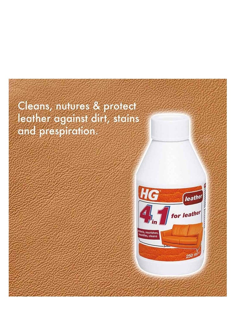 HG - HG 4 In 1 Leather Cleaner 250ml - Image 1