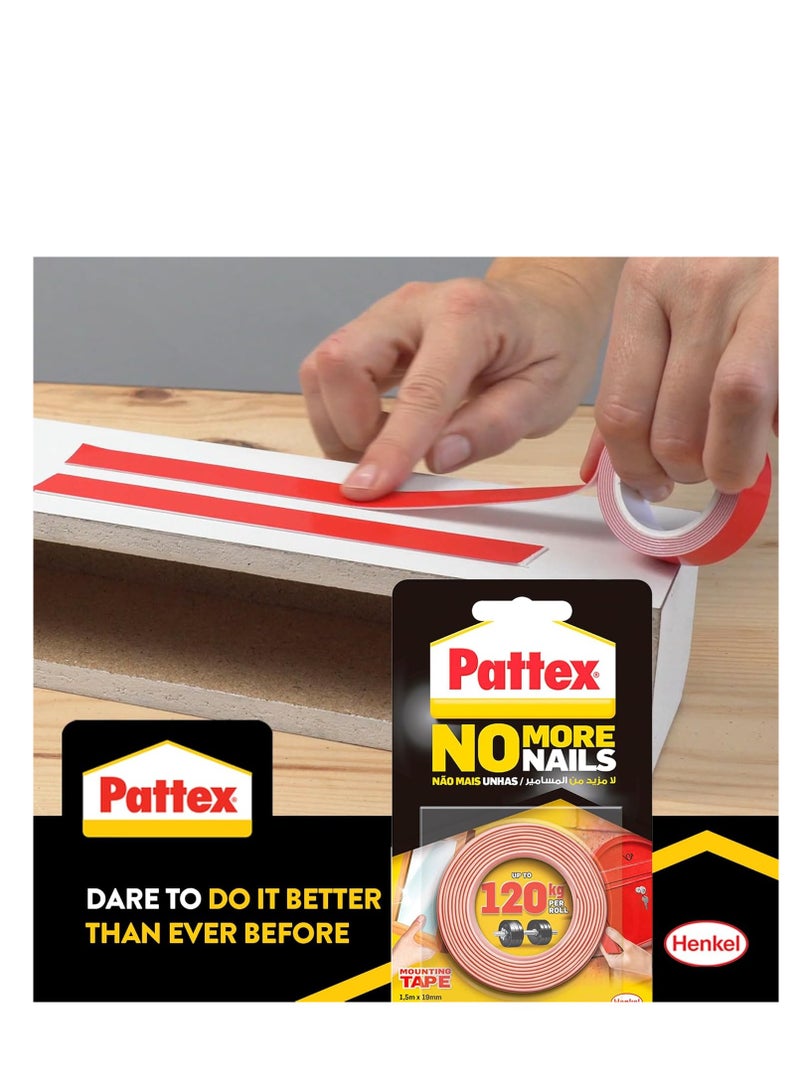 Pattex Double Sided Tape Heavy Duty Mounting Tape Strong Adhesion 120kg-1699228  - Image 3