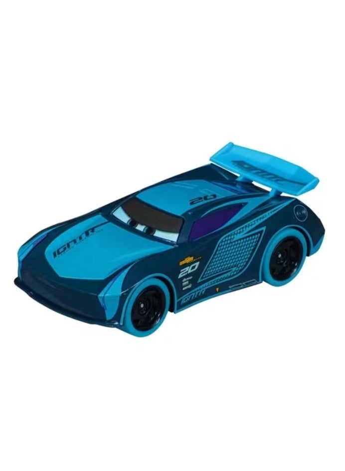 Carrera GO! Disney Cars Glow Racers Lightning McQueen vs Jackson Storm Battery-Operated Slot Car Set, 1:43 Scale - Image 3