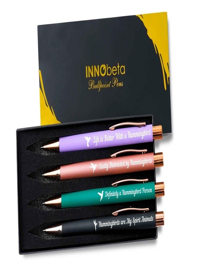 InnoBeta Hummingbird Gifts for Women & Hummingbird Lovers, Ballpoint Pen Set of 4, Hummingbird Gift for Birthday & Christmas - Image 1