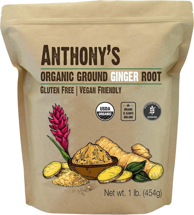Anthony's Organic Ground Ginger Root - 1 lb - Image 1