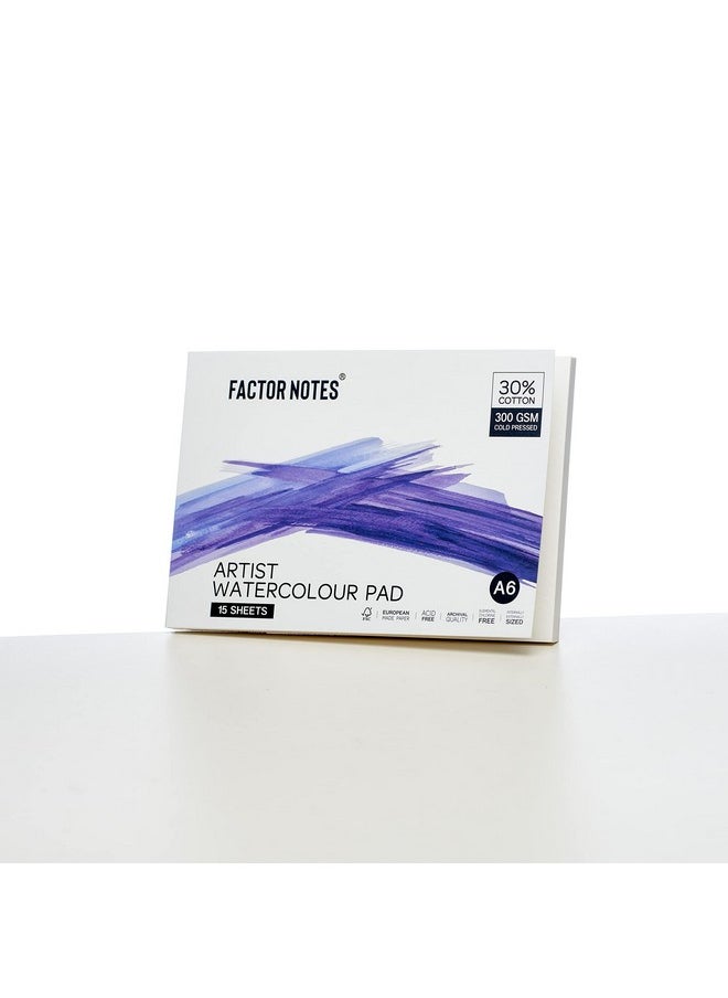 فيكطر نوطس لوحة ألوان مائية من Factor Notes Artist: 30% قطن، 300 جرام لكل متر مربع، مضغوطة على البارد، ورق قابل للتمزيق خالٍ من الأحماض (A6) أكريليك، زيت  - Image 4