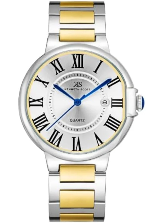 KENNETH SCOTT Men's Analog White Dial Watch - K23053-TBTW