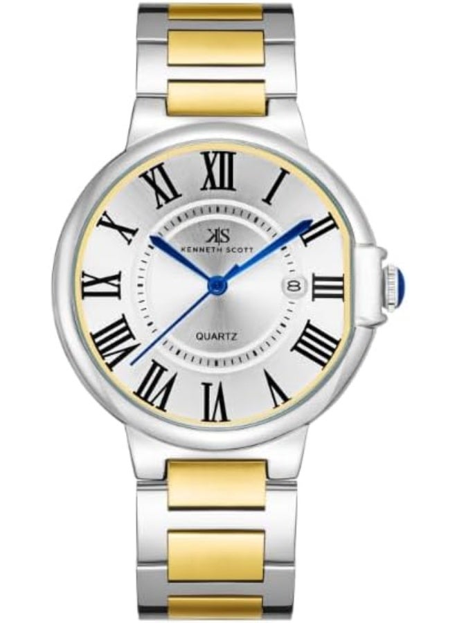 كينيث سكوت ساعة يد رجالية بعقارب وميناء أبيض - Image 1