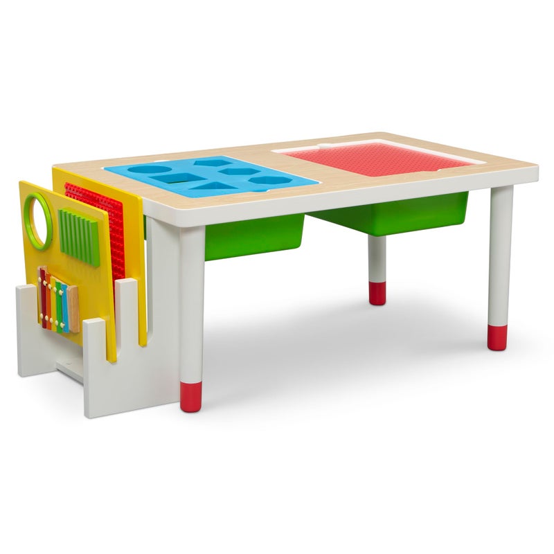 Delta CHILDREN Play and Learn Sensory Table for Kids, White/Primary - Image 1