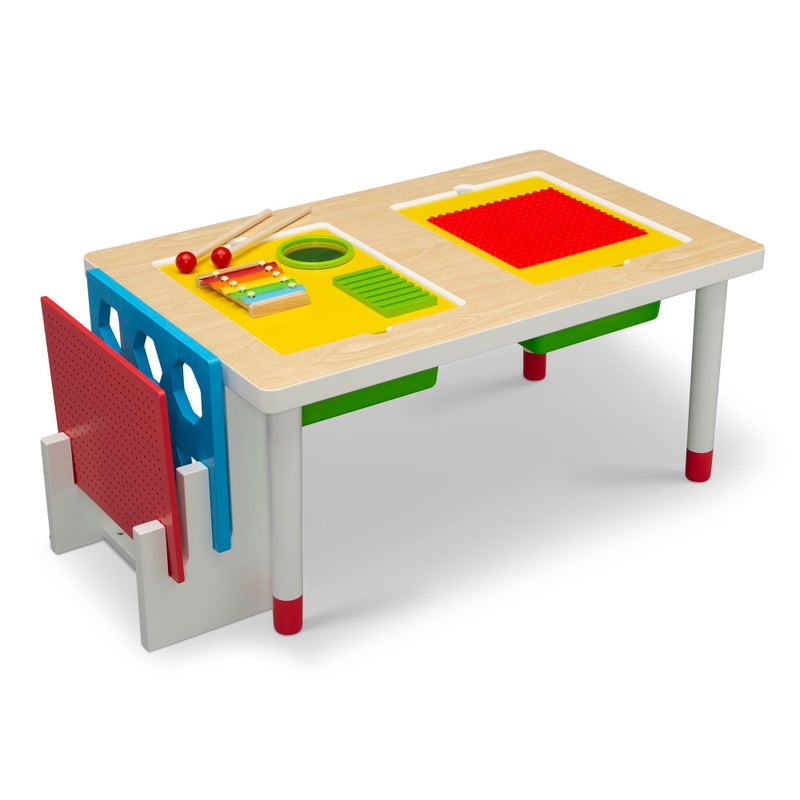 Delta CHILDREN Play and Learn Sensory Table for Kids, White/Primary - Image 4
