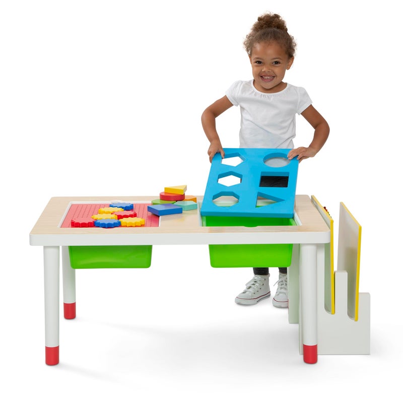 Delta CHILDREN Play and Learn Sensory Table for Kids, White/Primary - Image 3