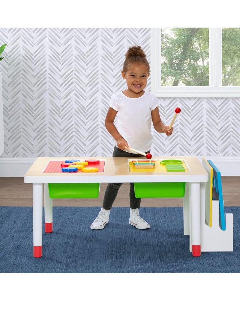Delta Children Play and Learn Sensory Table for Kids – Includes Shape Sorting, Building Block Baseplate, Gears and Musical Instruments - Use as Sand Table/Sensory Table/Activity Table, White/Primary - pzsku/Z802A5EE4F98E70BFD1B4Z/45/_/1731061503/ea6c9c8a-0ee8-48fd-8aa7-cee3efb77277
