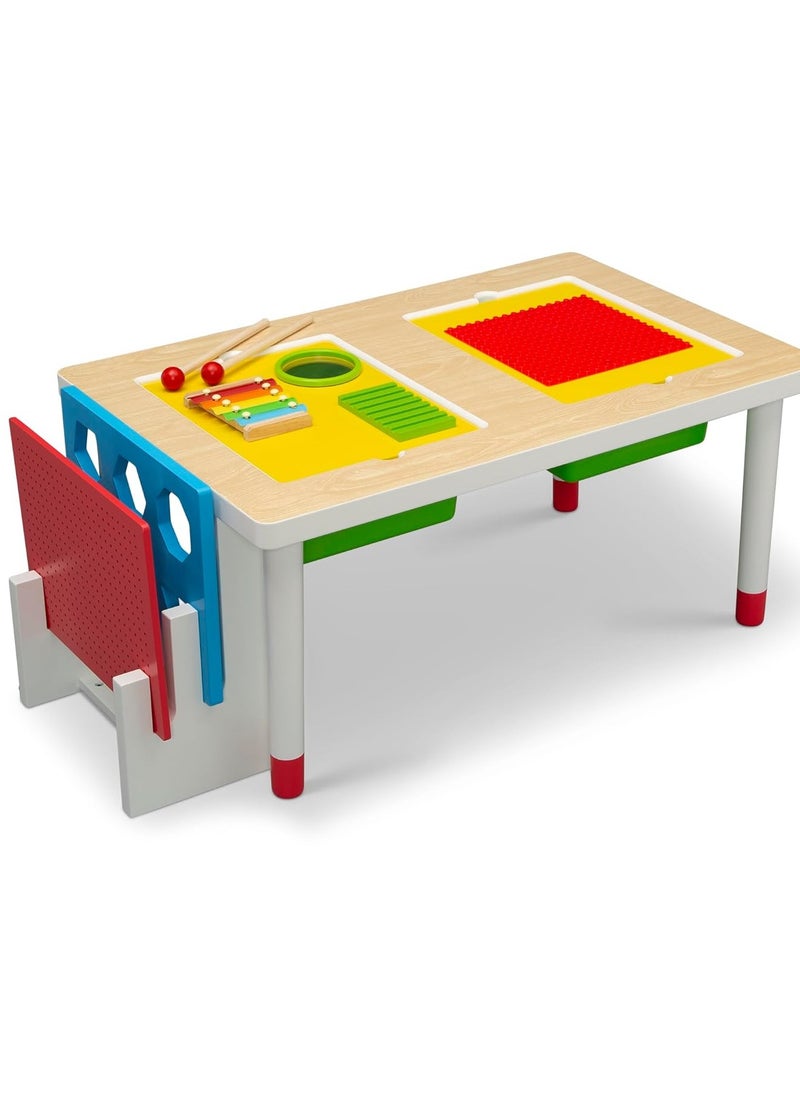 Delta Children Play and Learn Sensory Table for Kids – Includes Shape Sorting, Building Block Baseplate, Gears and Musical Instruments - Use as Sand Table/Sensory Table/Activity Table, White/Primary - pzsku/Z802A5EE4F98E70BFD1B4Z/45/_/1731061514/2ff3b06d-d96c-4117-957c-9b5653746d37