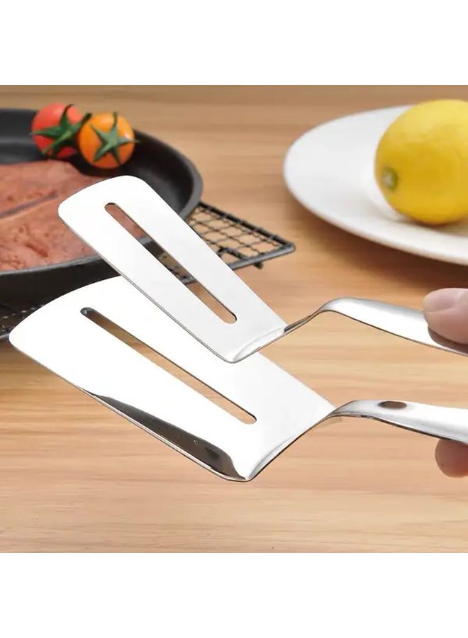 Stainless Steel Fish Spatula And Tongs 1pc Non Stick Heat Resistant Kitchen Tool - Image 2