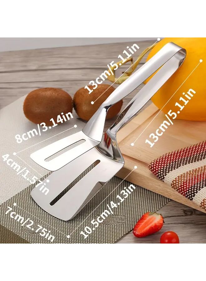 Stainless Steel Fish Spatula And Tongs 1pc Non Stick Heat Resistant Kitchen Tool - Image 3