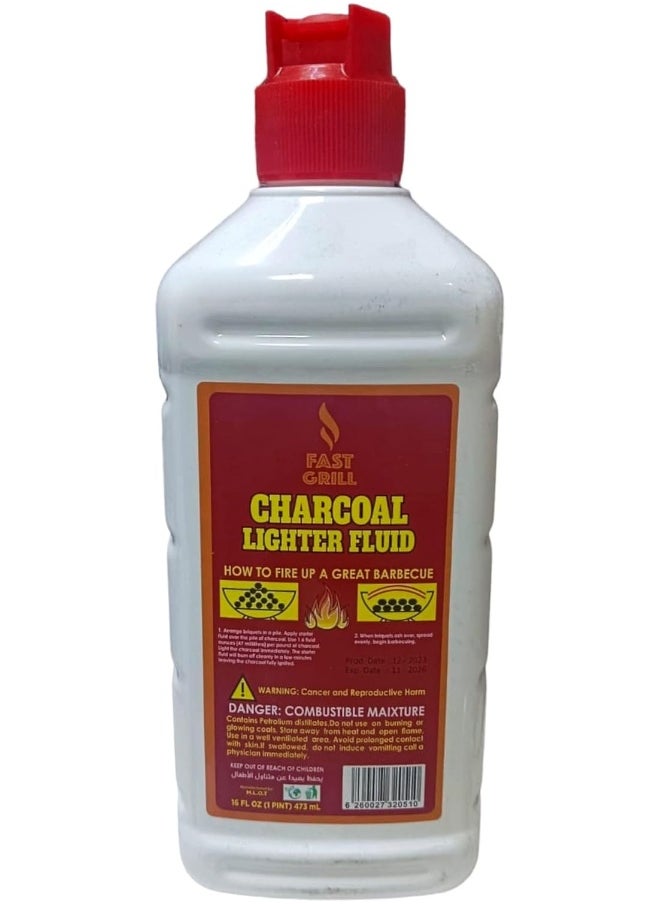 GO2CAMPS Barbeque Charcoal Fluid Long Lasting Liquid | BBQ Charcoal Lighter Fluid - 473ml 