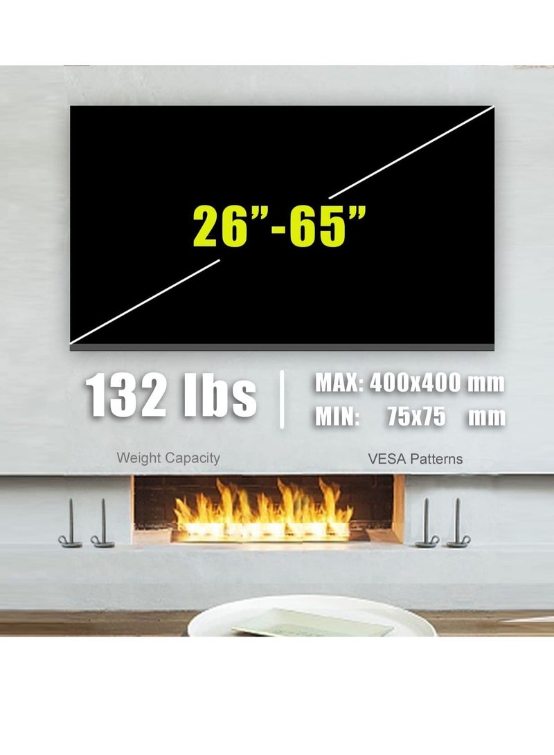 حامل تلفاز مثبت للجدار لمعظم شاشات LED و OLED و 4K المسطحة من 26 إلى 65 بوصة بروفايل منخفض يحمل حتى 132 رطل VESA 400X400mm يناسب دعامات 16 - Image 4