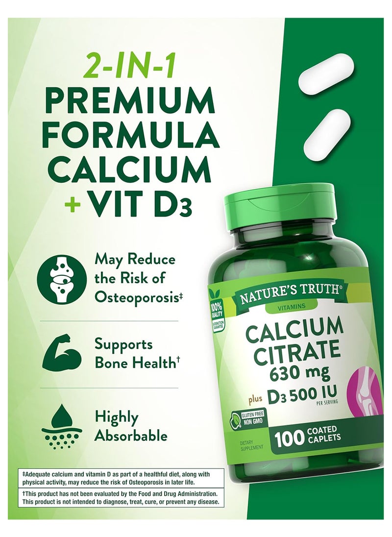 Nature's Truth Maximum Calcium Citrate 630 Mg Per Serving + Vit D3 Tablets 100 Count  - Image 5