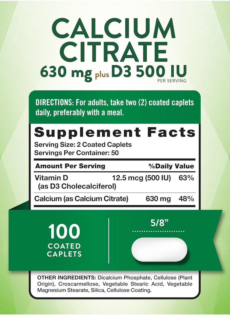 Nature's Truth Maximum Calcium Citrate 630 Mg Per Serving + Vit D3 Tablets 100 Count  - Image 3