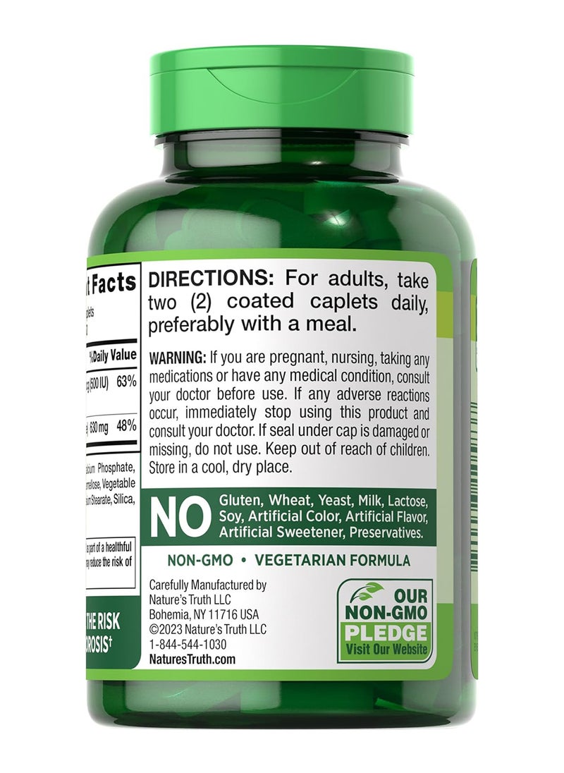Nature's Truth Maximum Calcium Citrate 630 Mg Per Serving + Vit D3 Tablets 100 Count  - Image 2