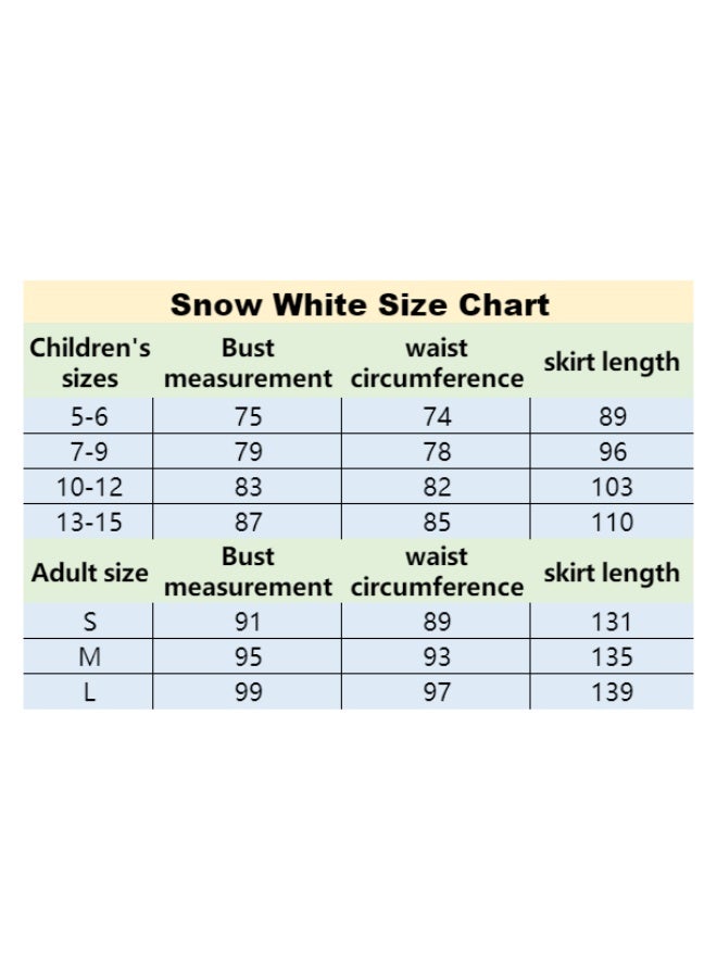Halloween Adult Fairy Tale Cosplay Snow White Dress, Fairy Tale Role Play Performance Costume, Parent-child Princess Dress (Size M) - Image 4