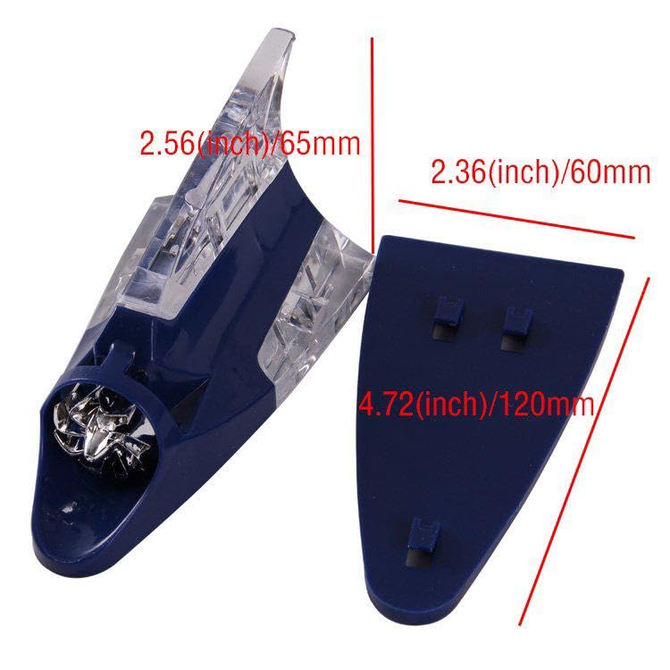 AutoBizarre Car Decorative Shark Fin Antenna with Wind Powered LED Multicolor Warning Strobe Lights Compatible with All Cars (Blue) - Image 4