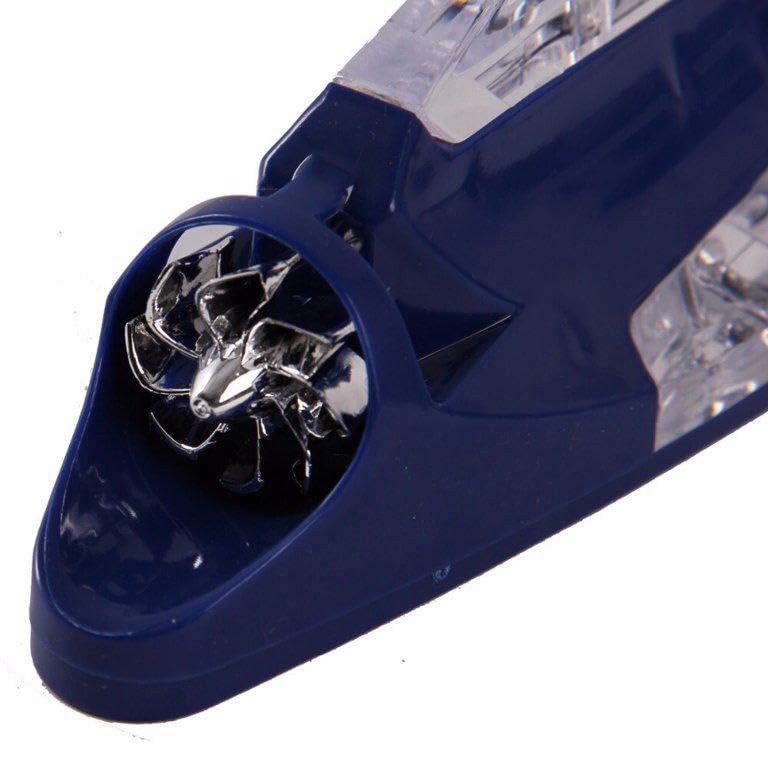 AutoBizarre Car Decorative Shark Fin Antenna with Wind Powered LED Multicolor Warning Strobe Lights Compatible with All Cars (Blue) - Image 5