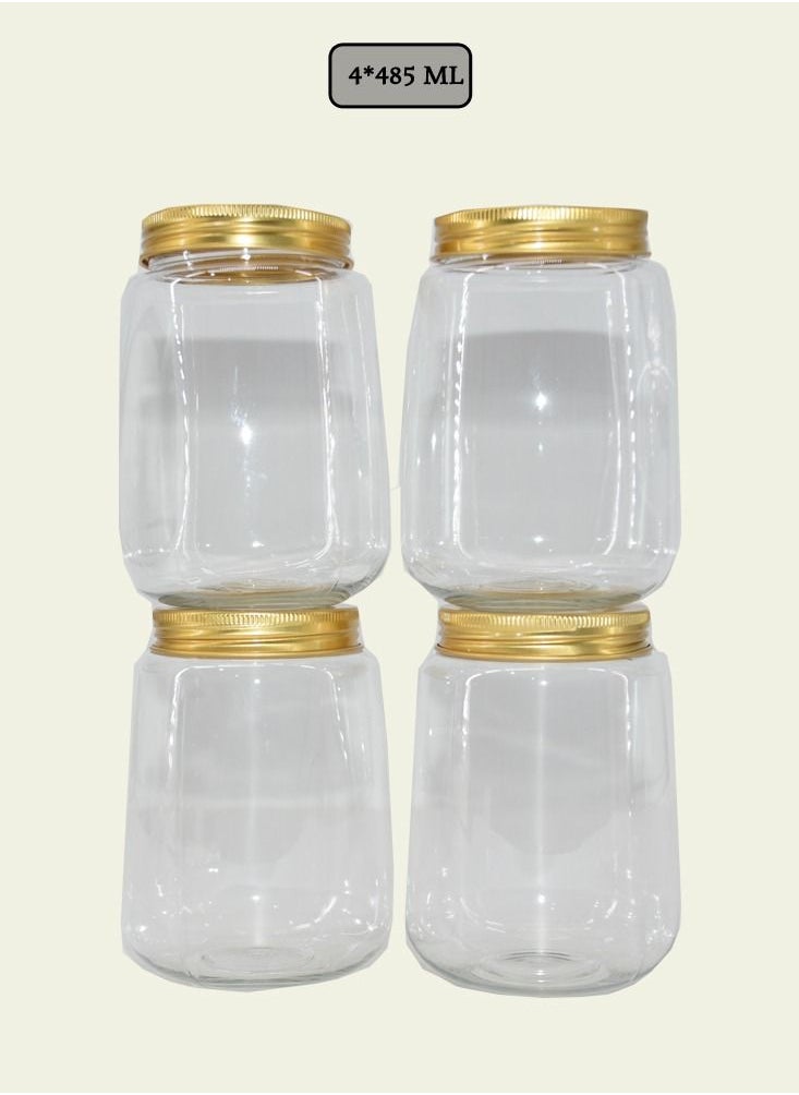 Generic - 4-Piece Plastic Spice Jar Set Clear/Yellow 485X4 ml - Image 1