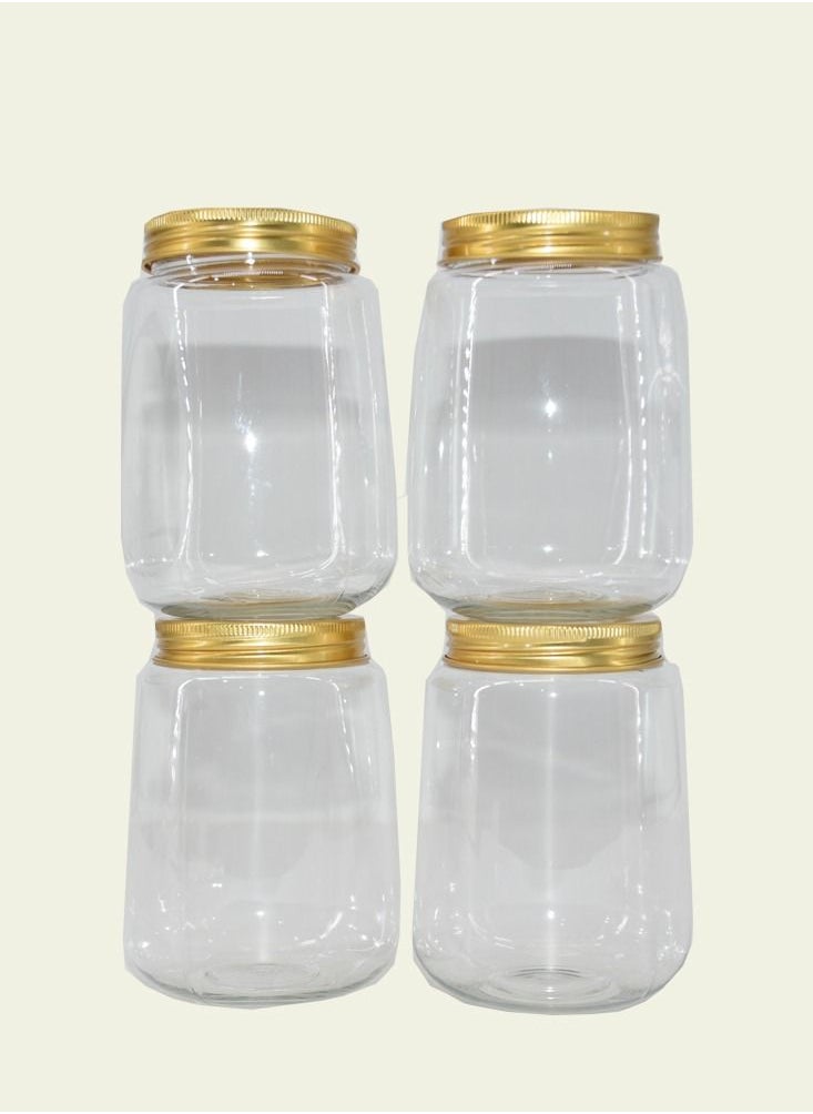 Generic - 4-Piece Plastic Spice Jar Set Clear/Yellow 485X4 ml - Image 1