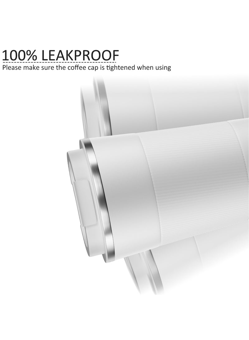 كوب قهوة للسفر، سعة 510 مل معزول بالفراغ ومقاوم للانسكاب مع غطاء مانع للتسرب، كوب قهوة مزدوج الجدار من الفولاذ المقاوم للصدأ قابل لإعادة الاستخدام للقهوة الساخنة والباردة والشاي والماء - Image 4