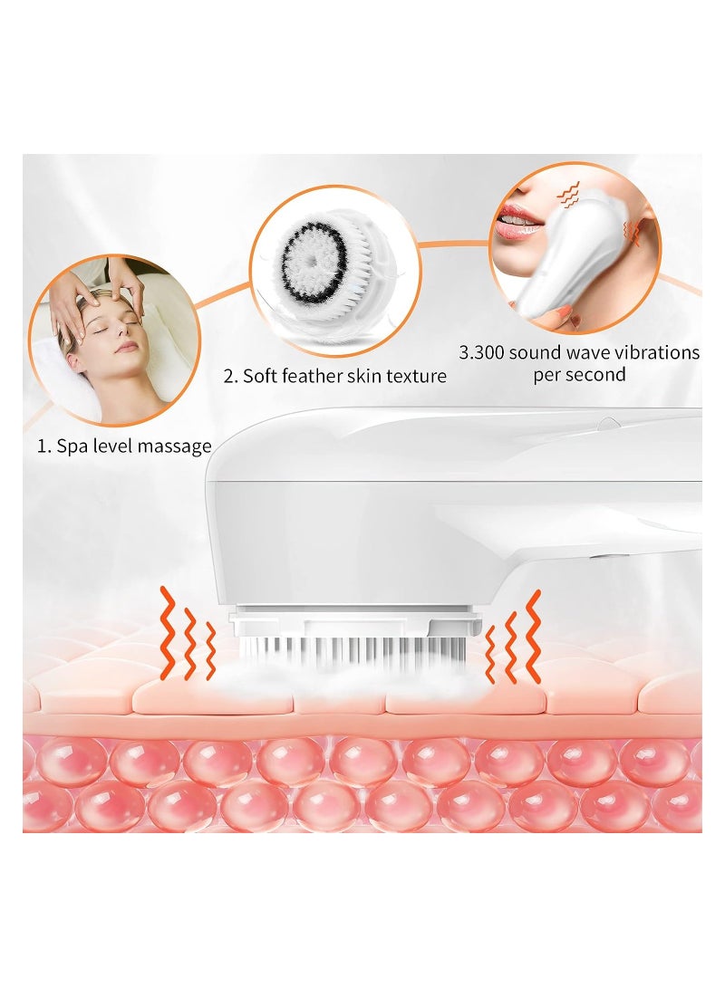 KASTWAVE Electric Sonic Facial Cleansing Brush, Rechargeable IPX7 Waterproof Sonic Facial Cleansing Brush, Easily Cleans Dirt and Exfoliating from The Skin, Suitable for All Skin Types - Image 4