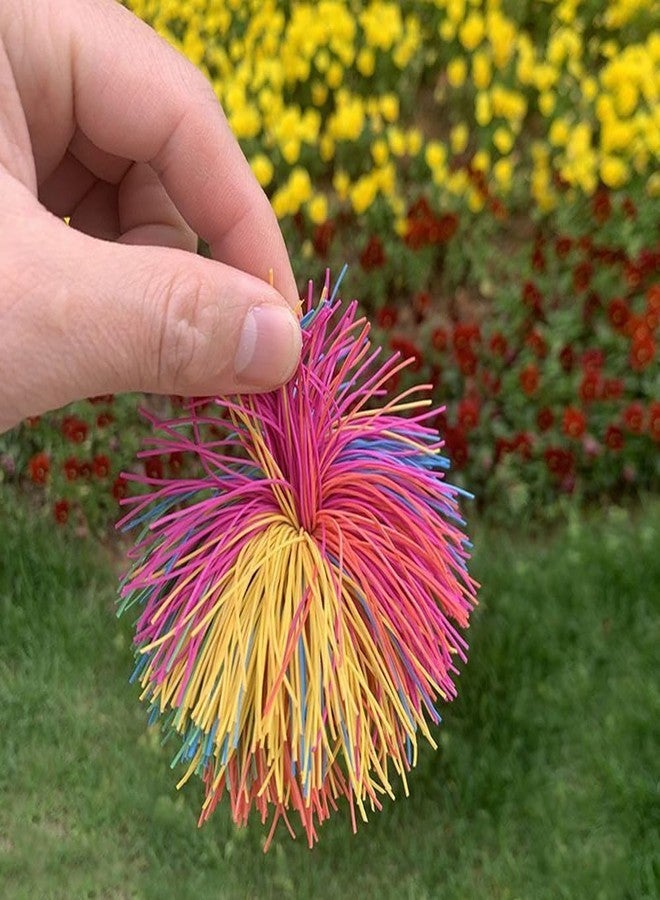 Estimable 16 PCS Sensory Fidget Stringy Balls, Multicolor Soft Rubber Bouncy Stress Balls, Pull Stretch Elastic Ball Toy Rainbow Fidget Party Favors - Image 4