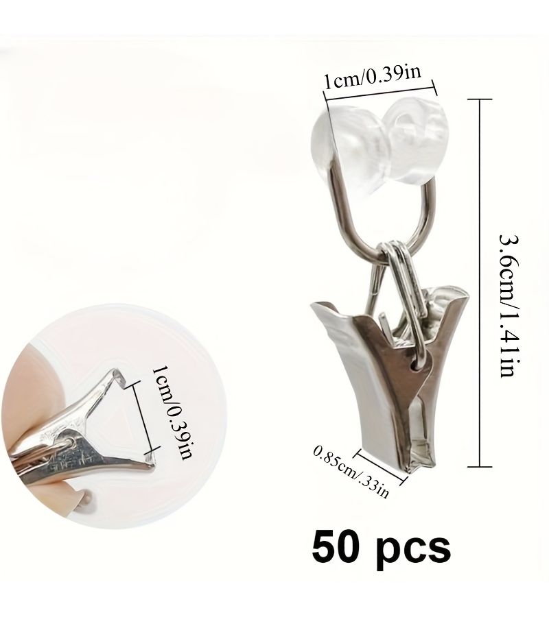 50 Pcs T Glider Curtain Clips For Hanging Drapes - Image 3