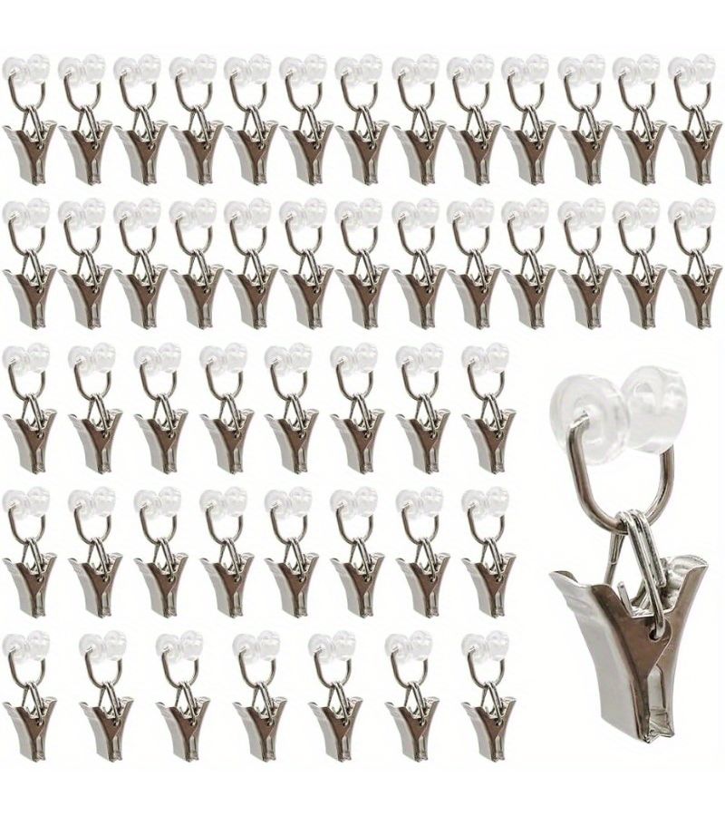 50 Pcs T Glider Curtain Clips For Hanging Drapes - Image 1