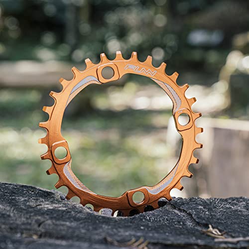 Funn Solo Narrow Wide Chainring for 9 10 11 12 Speed Chain, Fits 104mm BCD Interface Crankset, Single Speed Bike Chain Ring for MTB, BMX Bike, Gravel Bike and Road Bike (30T, Orange) - Image 2