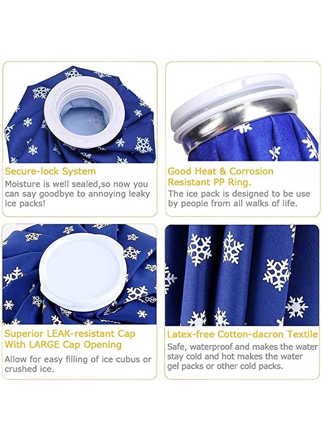 DUNISO 3Pcs Ice Bag Packs，Refillable Ice Bags Hot Water Bags，with Elastic Breathable Support Wrap ，Waterproof, Leak Proof, Durable，for Injuries,Hot & Cold Therapy and Pain Relief， 6"/9"/11"  - Image 2